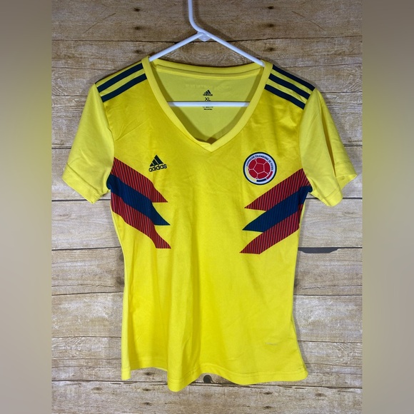 adidas Tops - Adidas Climalite Federacion Colombiana De Futbol Colombia Soccer Jersey Women XL